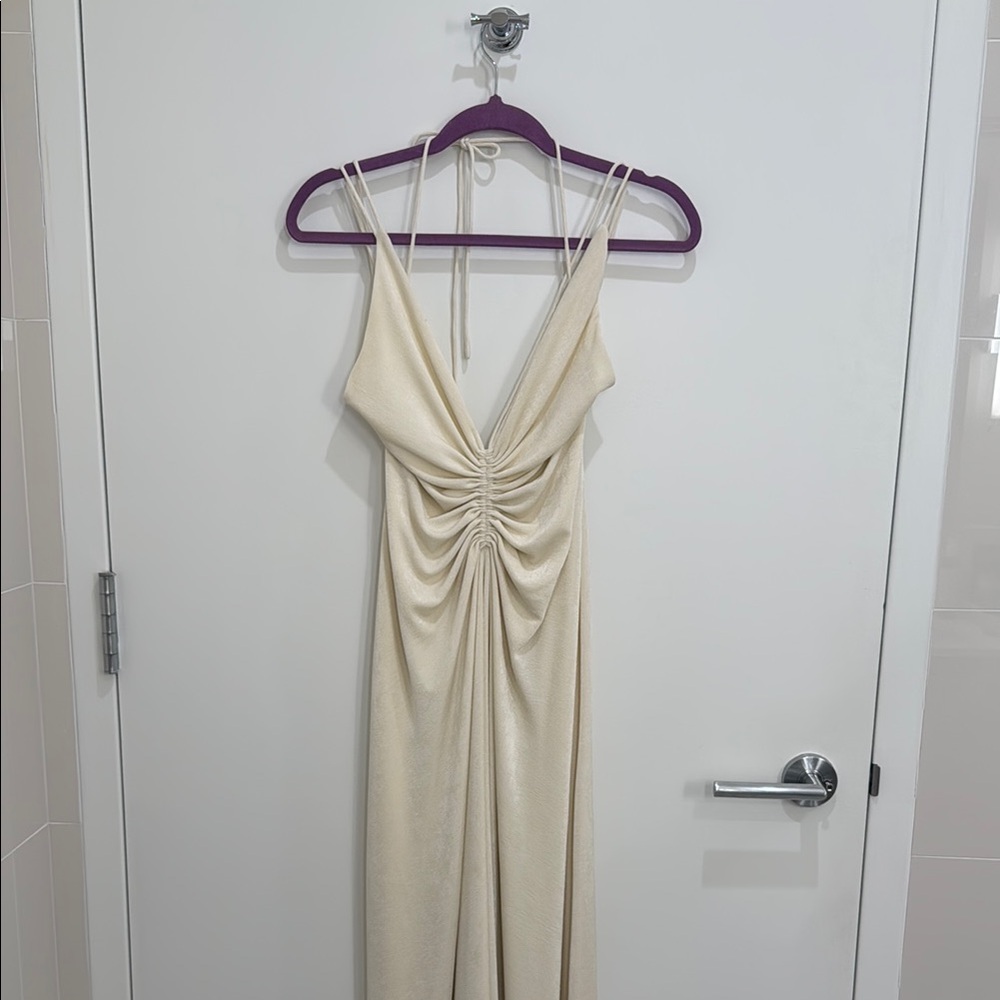 Anthropologie Wedding Collection Elegant Cream Backless Dress